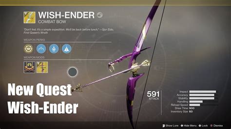 Destiny 2 How To Unlock Wish Ender New Exotic Bow Youtube