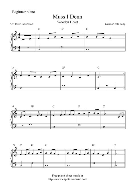 Easy Sheet Music For Beginners Free Easy Piano Sheet Music For