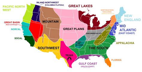 The 2nd Revised Version Of The Us Separated Into Distinct Regions With