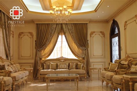 Golden Living Room Interior By Prestigefurnitures This Set Up Glows