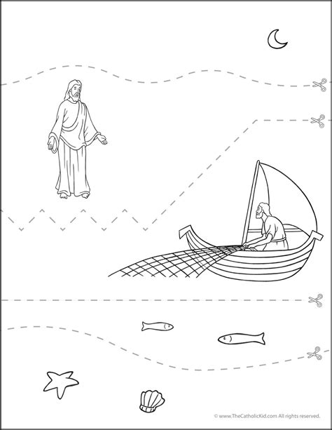Catholic Practice Cutting Worksheet Sea Of Galilee