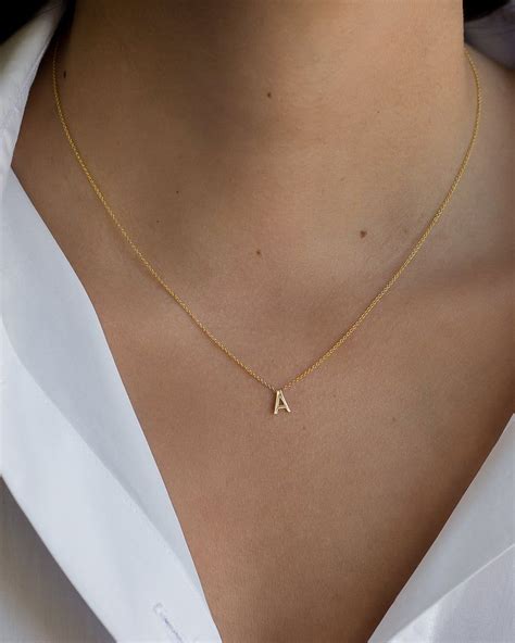 K Gold Initial Necklace Etsy K Gold Initial Necklace Diamond