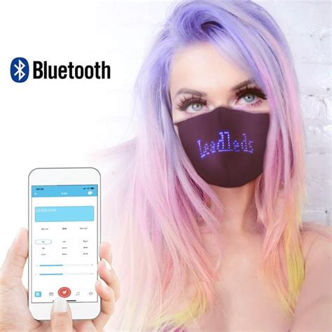 Us 1699 Bluetooth Programmable Cotton Light Up Led Face Mask Usb