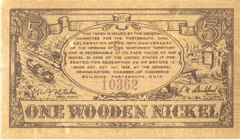 Northwest Territory Celebration Wooden Nickel Local History