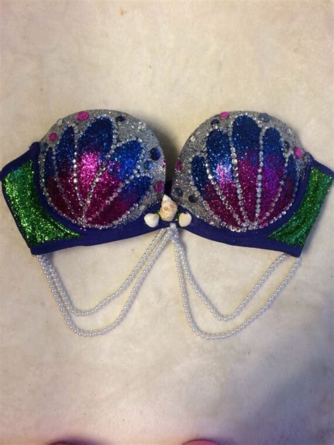 items similar to multicolor mermaid rave bra on etsy