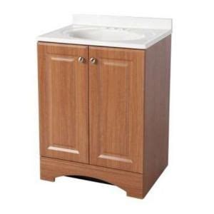 The faucet configuration is a 4 center set. Glacier Bay 24-1/2 in. Vanity in Golden Pecan with AB ...