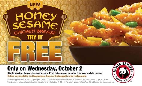 You can always come back for panda express app coupon code because we update all the latest coupons and special deals weekly. Pin by Joe Darnell on Coupons | Honey sesame chicken ...