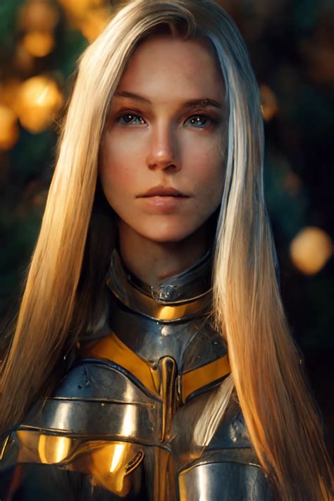 Beautiful Elf Knight Portrait Blond Long Hair Midjourney OpenArt