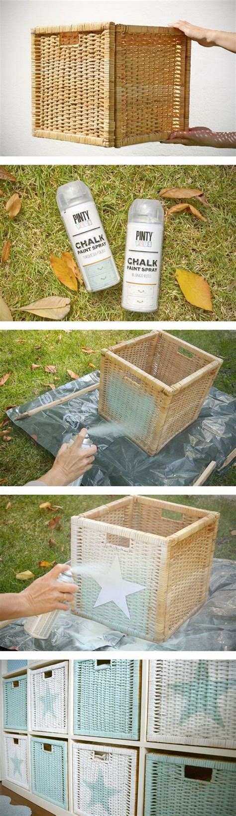 Silver spray painted wicker basket. Amazing Spray Paint Project Ideas to Beautify Your Home ...