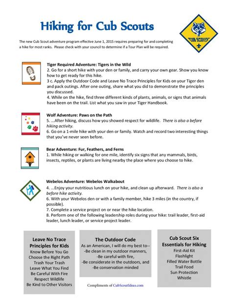 Completing Cub Scout Hiking Requirements ~ Cub Scout Ideas