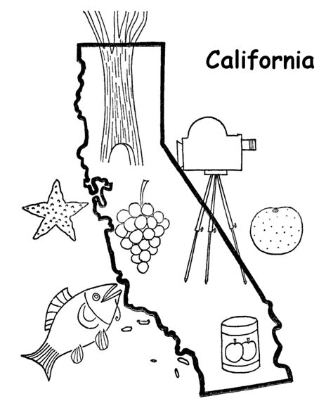 California Outline Coloring Page Coloring Pages For All Ages