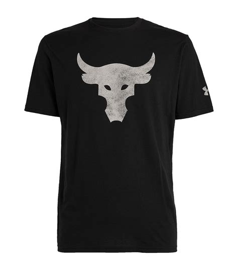 Mens Under Armour Black Project Rock Bull Logo T Shirt Harrods