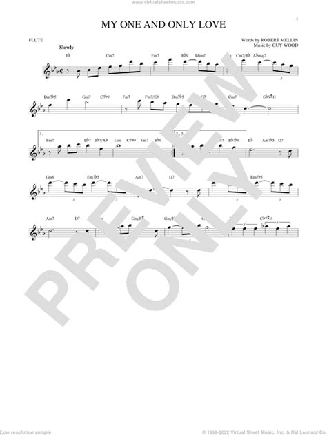 Wood My One And Only Love Sheet Music For Flute Solo Pdf