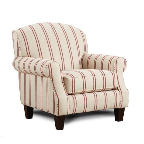 Paris Market Off White Striped Transitional Accent Chair Beige