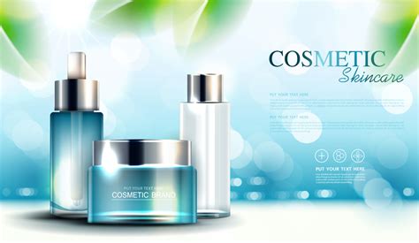 Cosmetics Or Skin Care Product Ads With Bottle Banner Ad For Beauty
