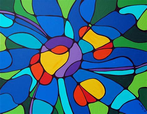 Yessy Abstract Art By Sharon Cummings Gallery Buy Flower Paintings