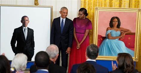 Obamas Return To The White House For The Unveiling Of Their Official