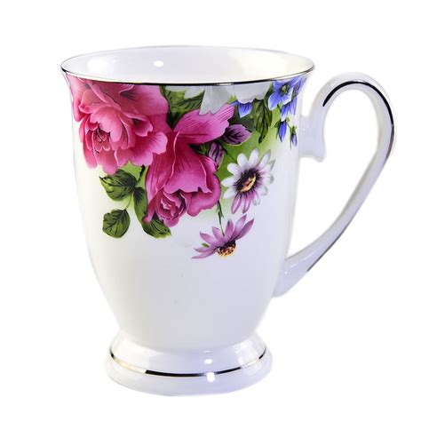 Creative European British Style Fine Bone China Royal Roses Plated Gold