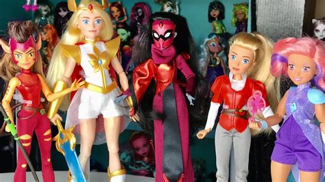 Dreamworks She Ra Doll Collection And Unboxing Catra Adora Shadow Weaver Glimmer Youtube