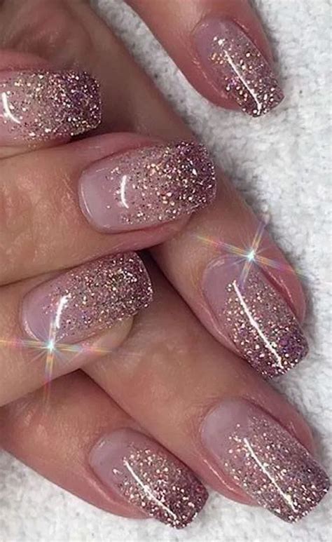 Pink With Gold Glitter Nail Designs