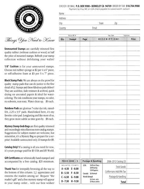 Printable Catalog Order Form Printable Forms Free Online