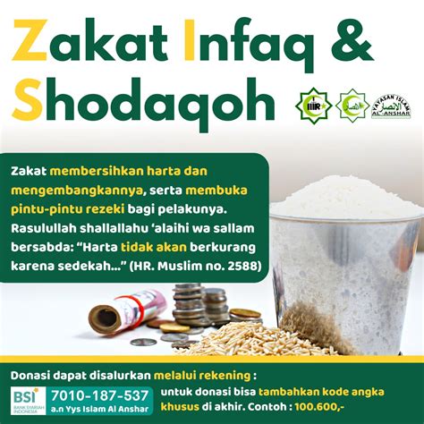 ZIS Zakat Infaq Dan Shodaqoh Yayasan Islam Al Anshar