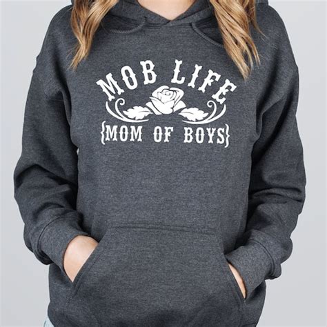 Mob Life Mom Of Boys Hoodie Sweatshirt Etsy