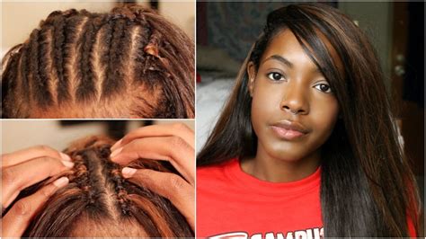 How To Straight Crochet Braids W Deep Side Part Highlights And Layers