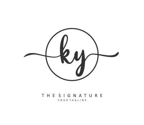 ky initial letter handwriting and signature logo a concept handwriting initial logo with