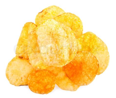 Chips On A White Background Stock Image Colourbox