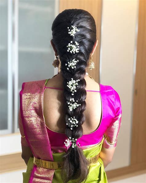 Salma Sultana U On Instagram “a Beautiful Long Braid Styled With Popping Florals 🌷” South