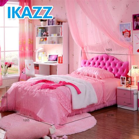 Pink childrens bedroom furniture for girls. princess bed for children,princess bed set,girls princess ...