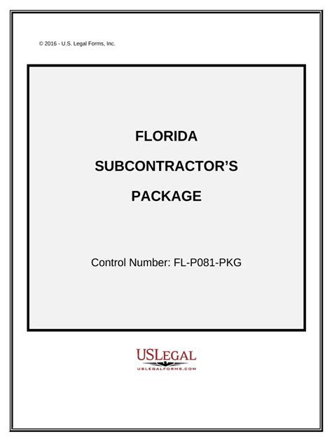 Fl Subcontractors Form Fill Out And Sign Printable Pdf Template