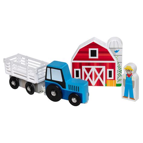 Melissa And Doug Deluxe Wooden Town Vehicles Play Set