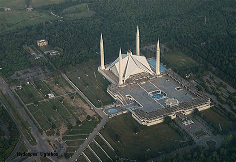 Beautiful Aerial View Of Faisal Mosque Islamabad Pakistan Pakistan