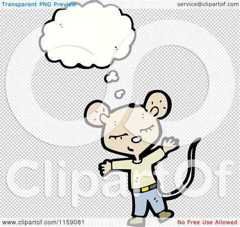 Cartoon Of A Thinking Mouse Royalty Free Vector Illustration By