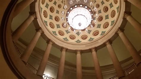 Chandelier And Domed Ceiling In The Underground Crypt At Us Capitol