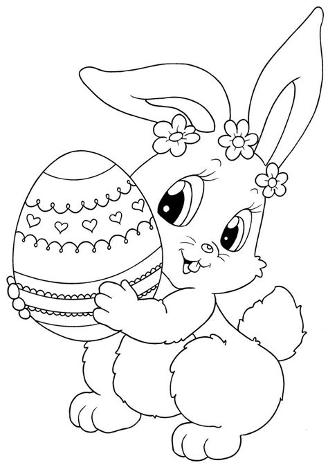Cute Easter Bunny Coloring Page - Free Printable Coloring Pages for Kids