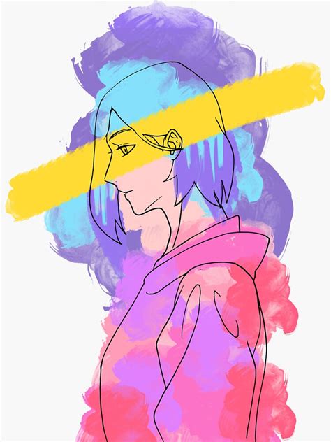 Aesthetic Anime Girl 90s Abstract Watercolor Sticker For Sale By