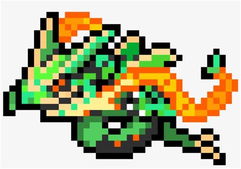 Pixel Art Pokemon Legendaire Rayquaza Mega Rayquaza Sprite Pixels Art