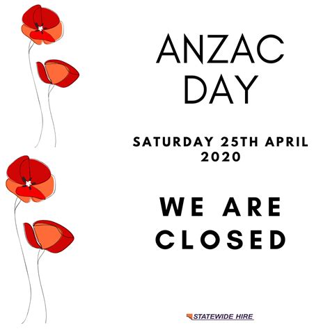 Anzac Day Closed