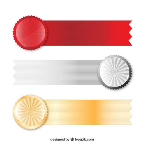 Free Vector Badge With Ribbon Collection