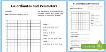 Coordinates And Perimeter Worksheet Activity Sheet