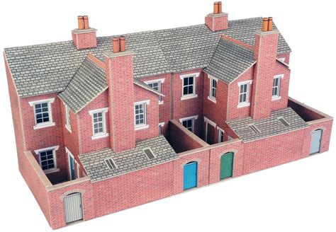 Po276 00h0 Scale Low Relief Red Brick Terraced House Backs Berkshire