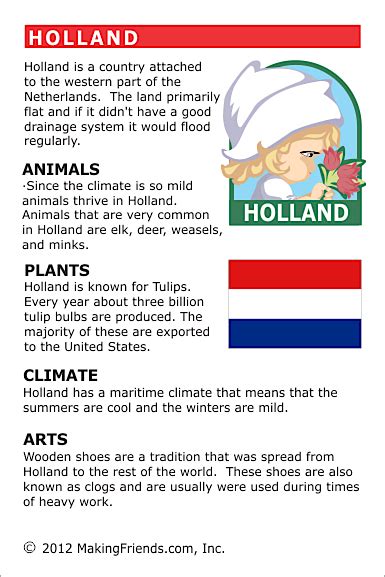 Facts About Holland World Thinking Day Netherlands Facts Country Facts