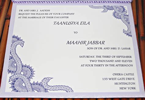 This is because every muslim marriage has two separate occasions namely, the nikaah and the walima. format-wedding-invitation-card
