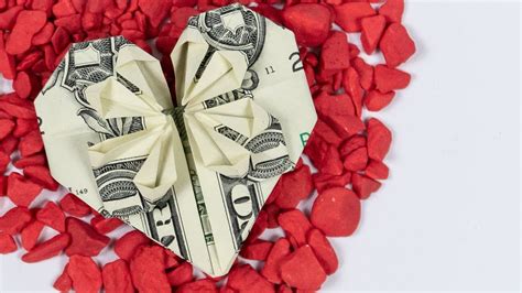 Dollar Origami Heart With Star ️ Money Heart Folding Instructions Youtube