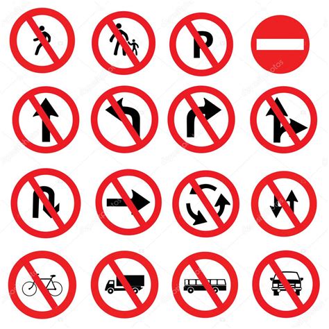 Road Signs Traffic Signs Vector Set On White Background Premium Vector
