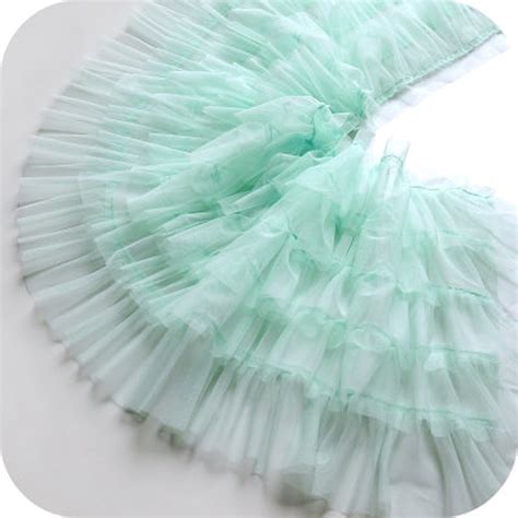 Light pink ruffled tulle fabric 5 layers 3D ruffled lace ...