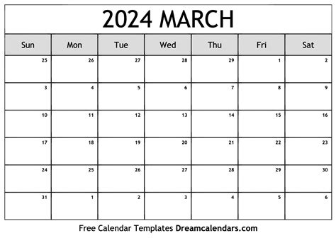 March 2024 Printable Calendar Lelia Nerissa